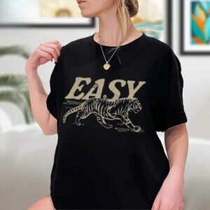 Easy Tiger T-Shirt, Retro Graphic Tiger Tee, Funny Cool Animal Shirt, Vintage 24